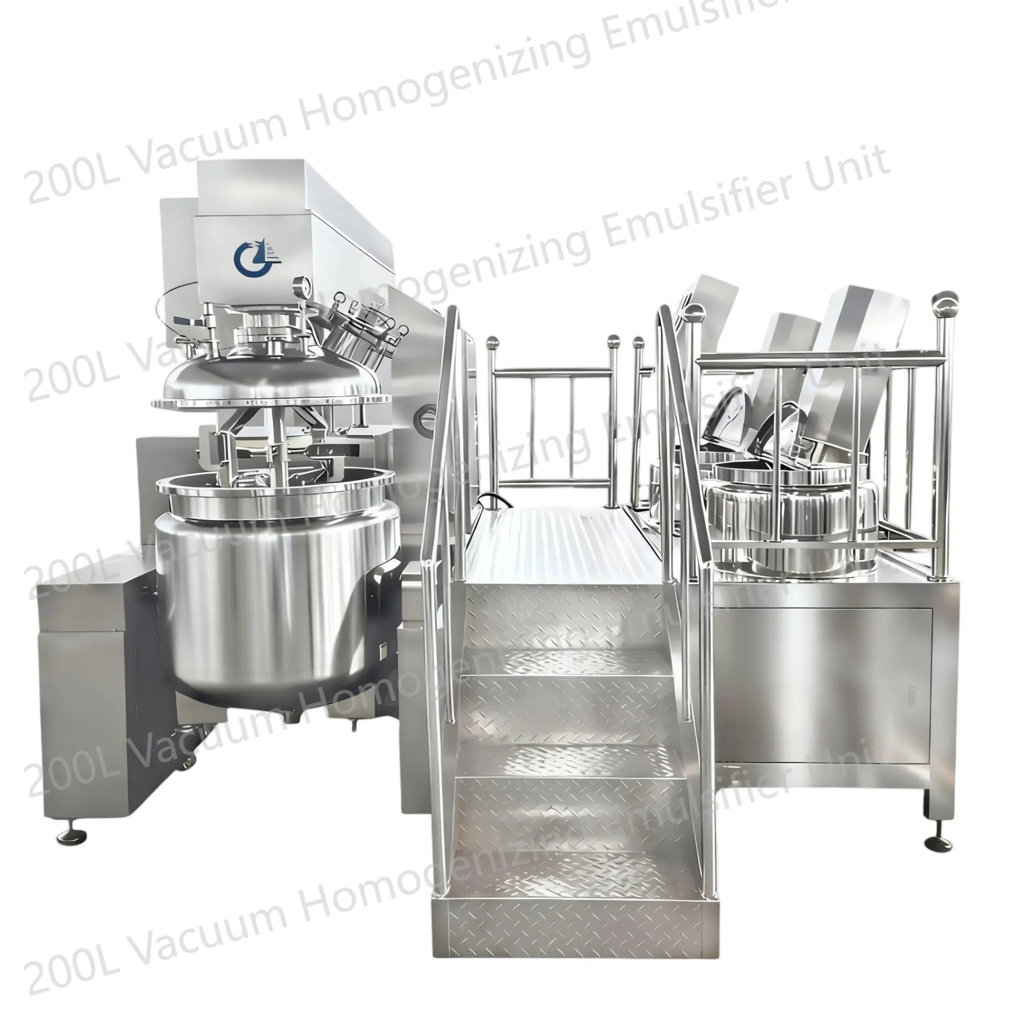 Unidade emulsificante de homogeneização a vácuo 200L