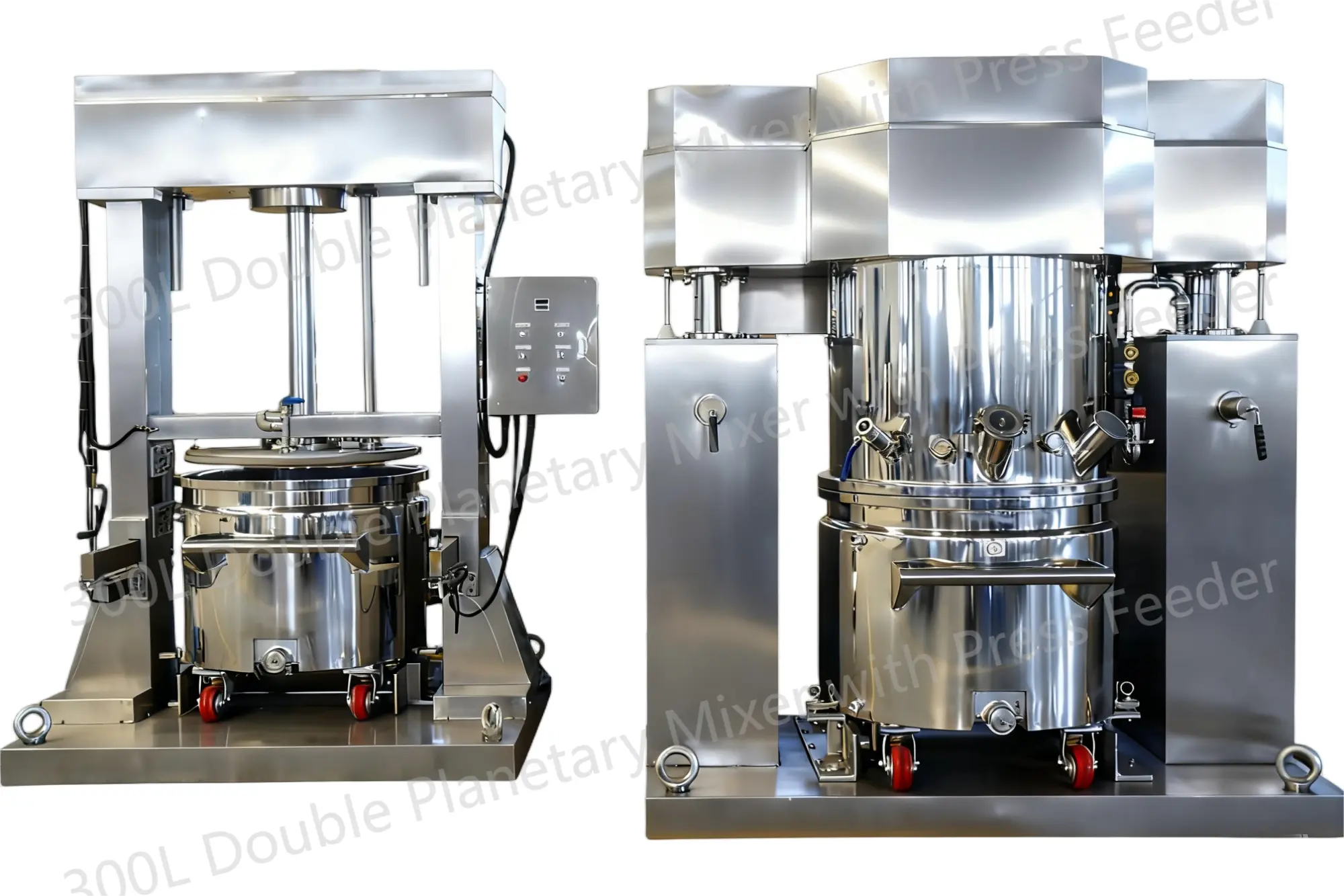 Misturador planetário duplo 300L com alimentador de prensa